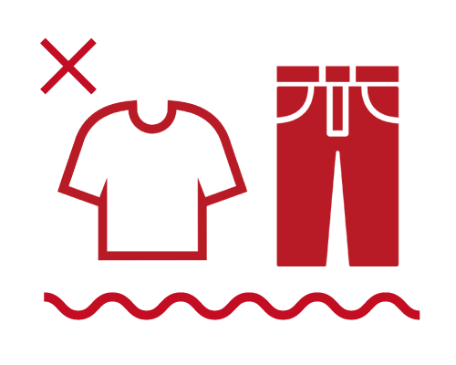 水着・ラッシュガード以外の衣類、アクアシューズをつけての入水